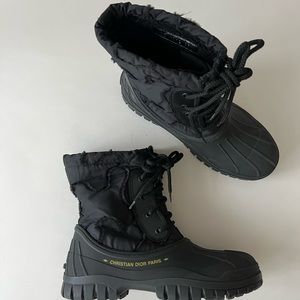 Dior D-Venture Camo Nylon / Rubber Lace Up Boots